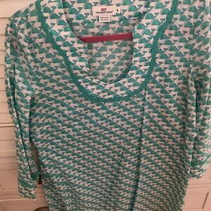 Vineyard Vines Teal and White Swim Coverup